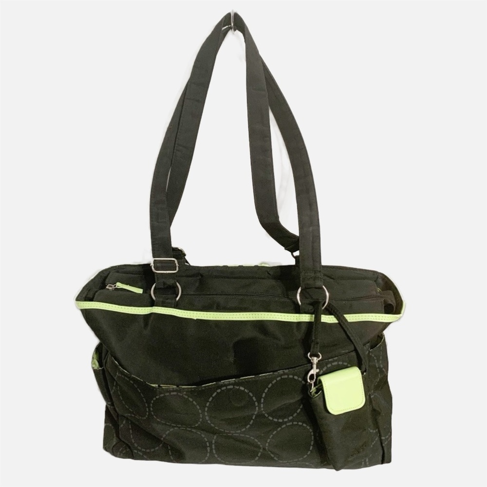 Carter's Tonal Dot Top Zip Tote Diaper Bag Top Handles Organizational Pockets